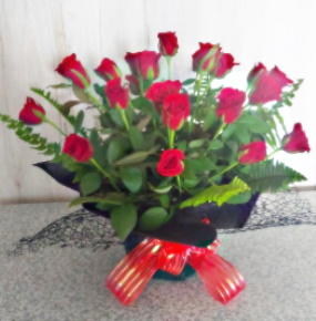 Red Roses and Chocolate Basket